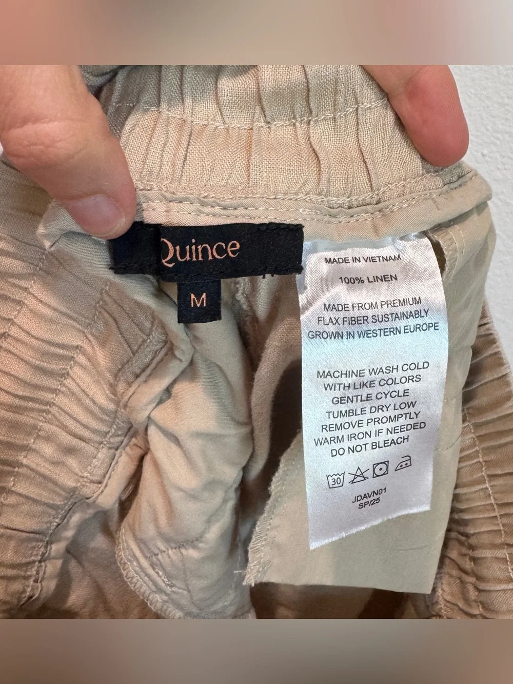 Quince European Flax Linen Wide Leg Pants Pocket Casual Beach Summer Lounge M